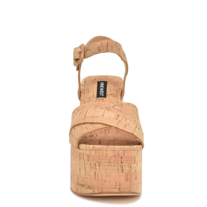 Rilay Platform Sandals Natural Cork Women Nine West Heels Rilay Platform Sandals Natural Cork Women Nine West Heels