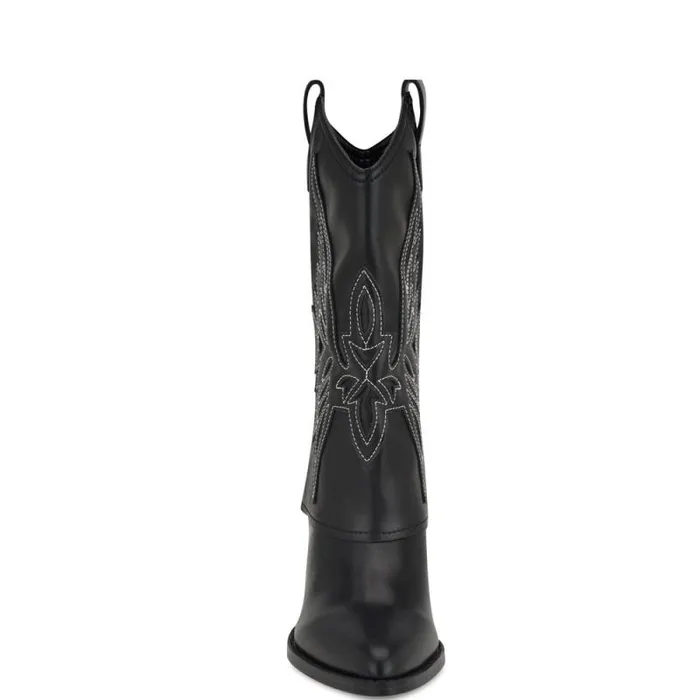 Ringer Detailed Western Boots Black Women Nine West Boots and Booties Ringer Detailed Western Boots Black Women Nine West Boots and Booties