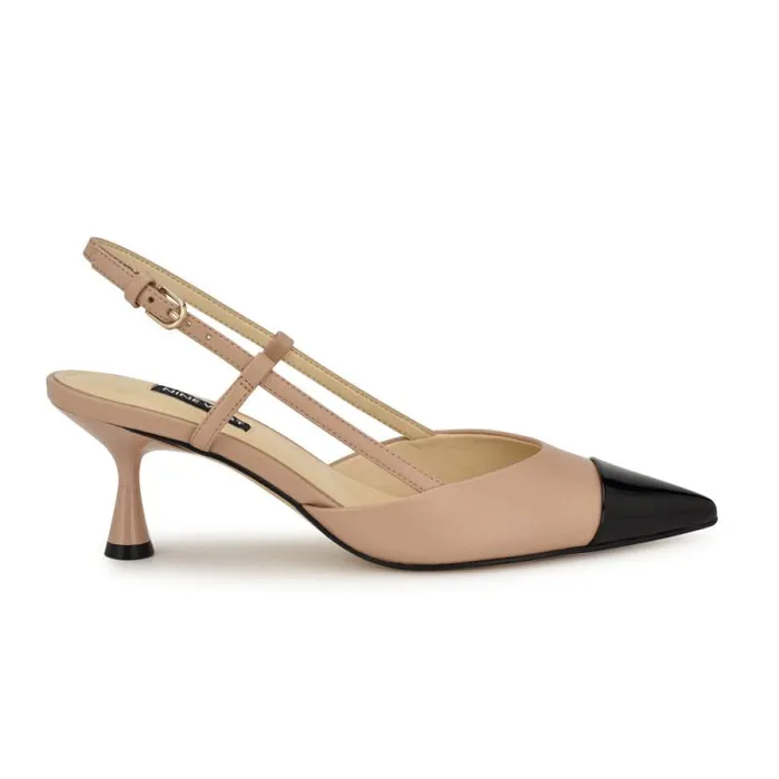 Rizzy Cap Toe Slingbacks Naturalblack Women Nine West Heels