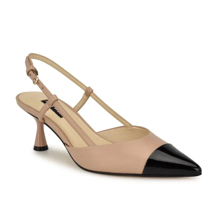 Rizzy Cap Toe Slingbacks Naturalblack Women Nine West Heels Rizzy Cap Toe Slingbacks Naturalblack Women Nine West Heels