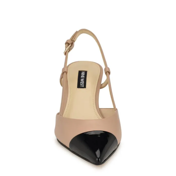 Rizzy Cap Toe Slingbacks Naturalblack Women Nine West Heels Rizzy Cap Toe Slingbacks Naturalblack Women Nine West Heels