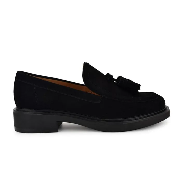 Roker Casual Loafers Black Suede Women Nine West Flats
