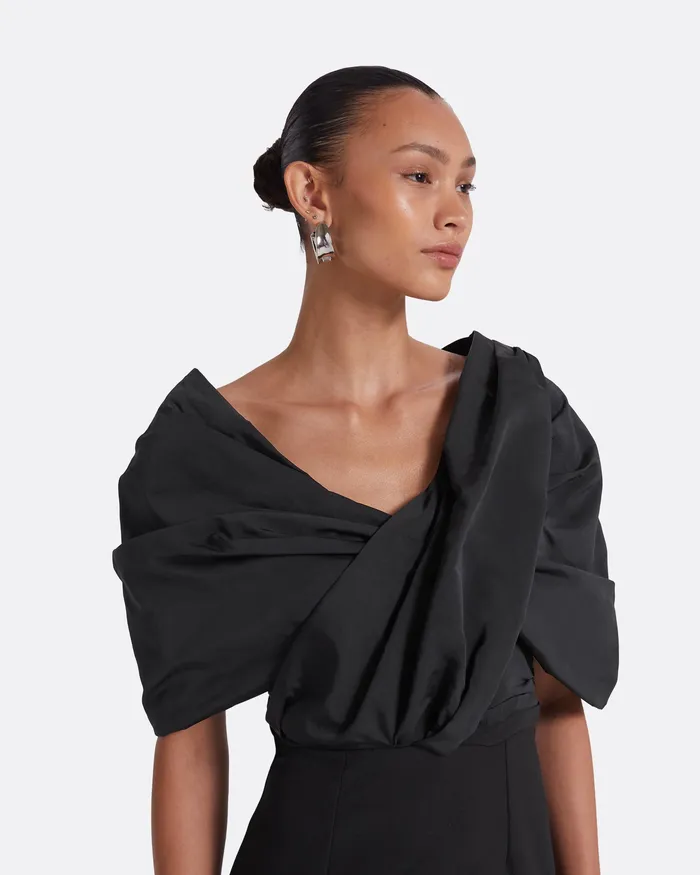 Roma Black Midi Dress Black Women Dresses Safiyaa