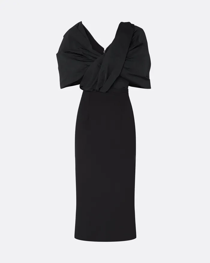 Roma Black Midi Dress Black Women Dresses Safiyaa