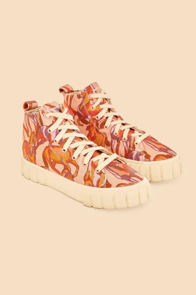 Rose Wild Horses Flatform Sneaker Women FARM Rio Boots and Sneakers