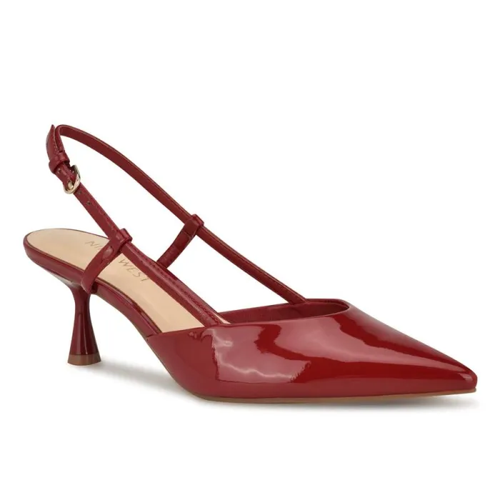 Rowen Pointy Toe Slingbacks Red Patent Women Nine West Heels Rowen Pointy Toe Slingbacks Red Patent Women Nine West Heels
