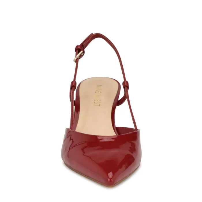 Rowen Pointy Toe Slingbacks Red Patent Women Nine West Heels Rowen Pointy Toe Slingbacks Red Patent Women Nine West Heels