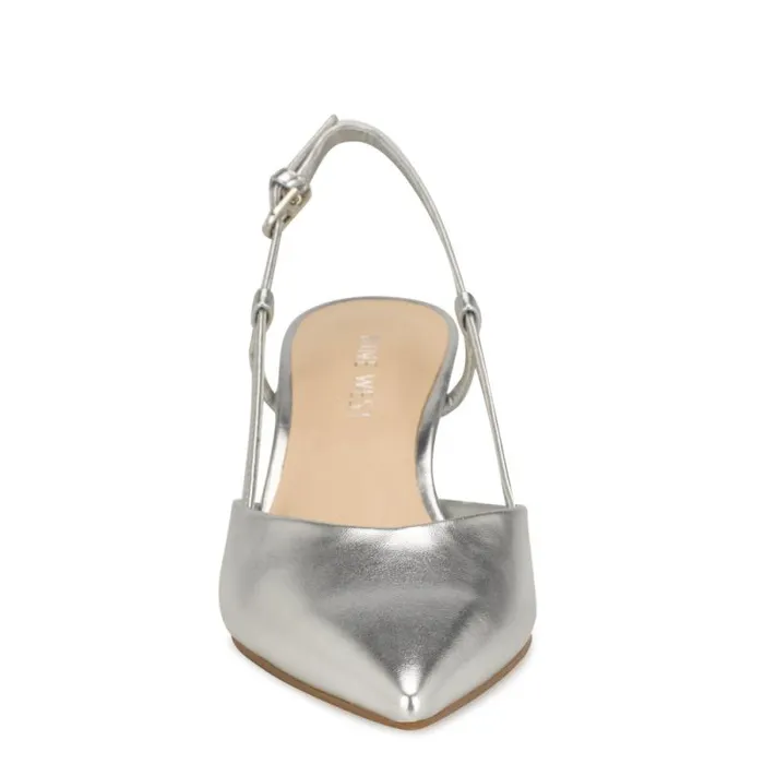 Rowen Pointy Toe Slingbacks Silver Women Nine West Heels Rowen Pointy Toe Slingbacks Silver Women Nine West Heels
