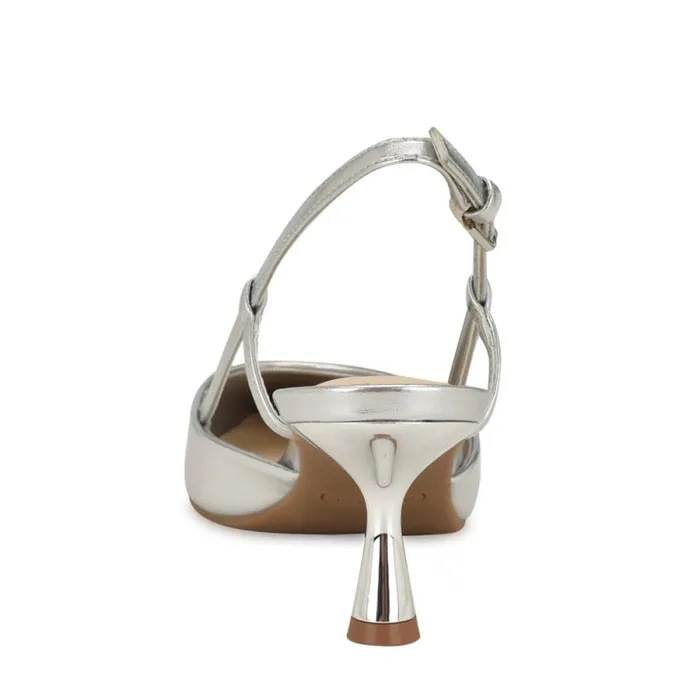 Rowen Pointy Toe Slingbacks Silver Women Nine West Heels Rowen Pointy Toe Slingbacks Silver Women Nine West Heels
