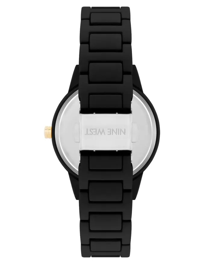 Rubberized Bracelet Watch Black Women Nine West Straps Rubberized Bracelet Watch Black Women Nine West Straps