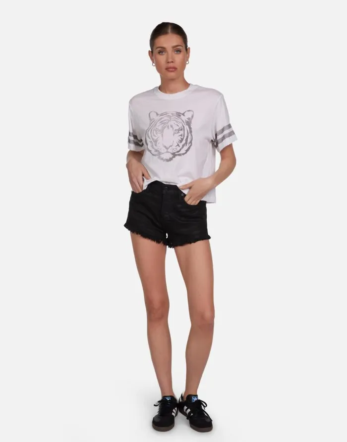 Rue Vintage Tiger Elements White Women Lauren Moshi Short Sleeve