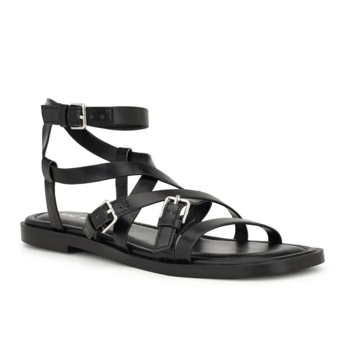 Rulen Flat Strappy Sandals Black Women Nine West Sandals Rulen Flat Strappy Sandals Black Women Nine West Sandals