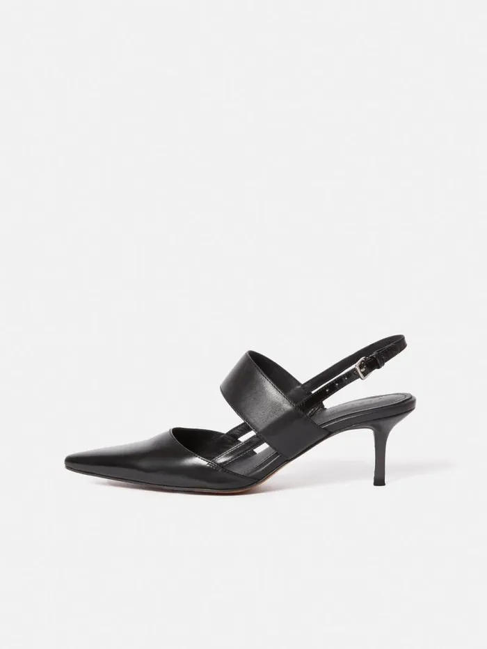 Russo Kitten Heel Black Women Jigsaw Leather