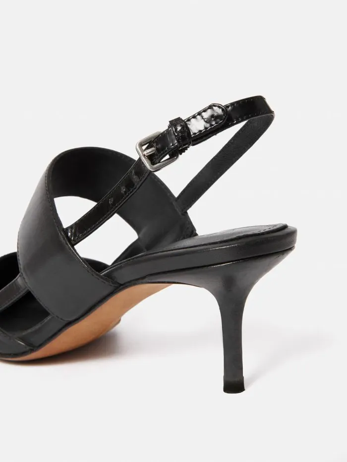 Russo Kitten Heel Black Women Jigsaw Leather
