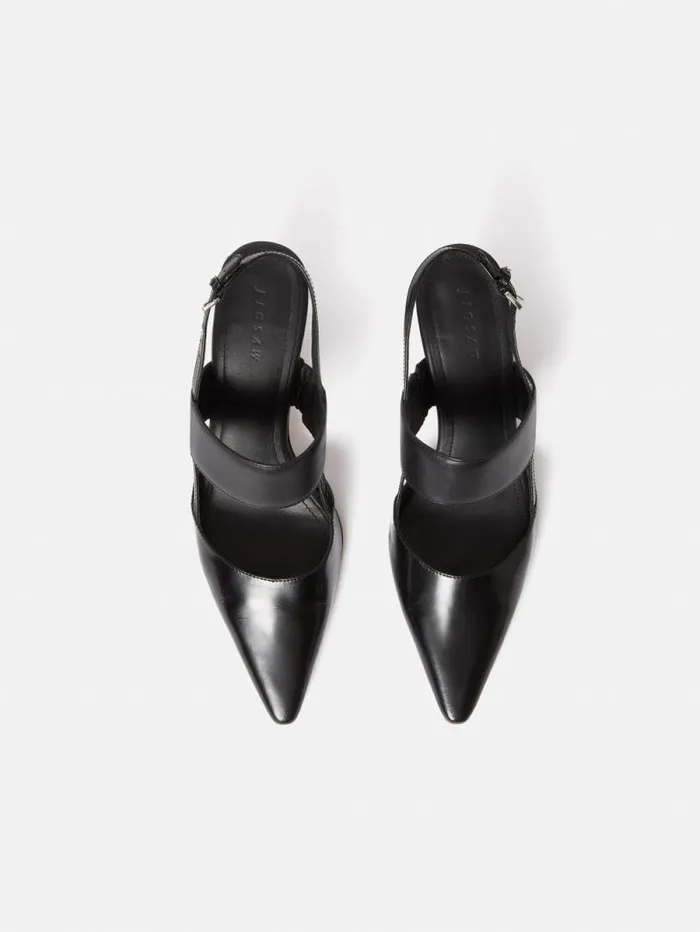 Russo Kitten Heel Black Women Jigsaw Leather