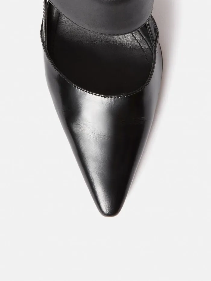Russo Kitten Heel Black Women Jigsaw Leather
