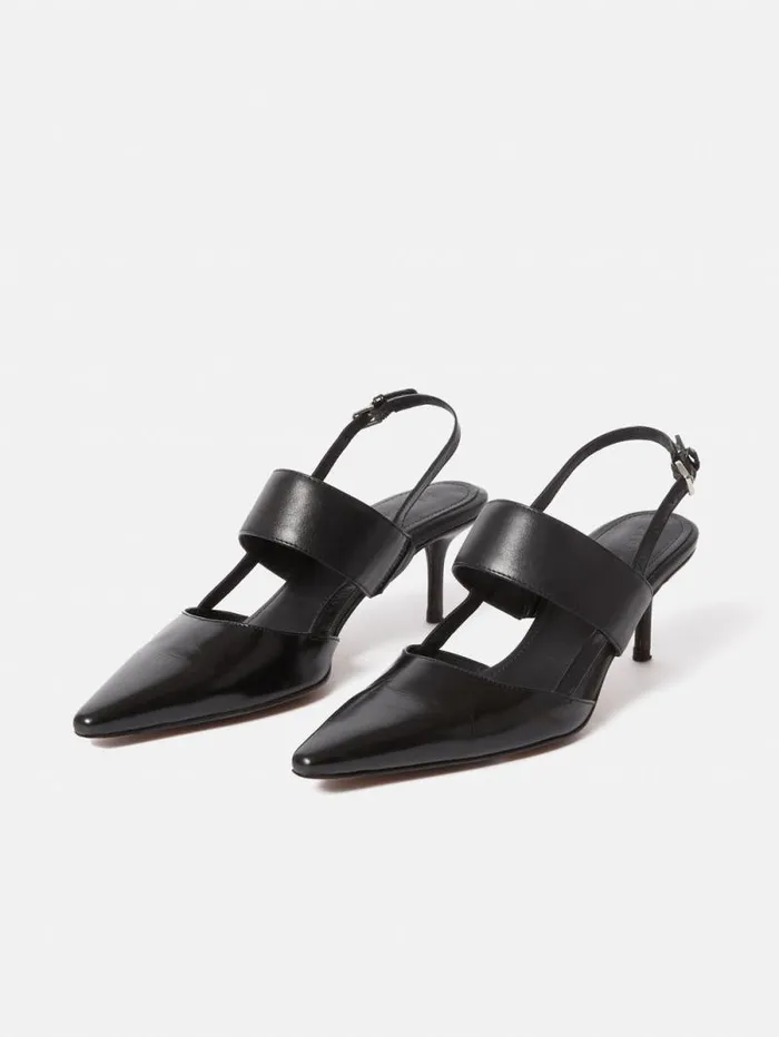 Russo Kitten Heel Black Women Jigsaw Leather