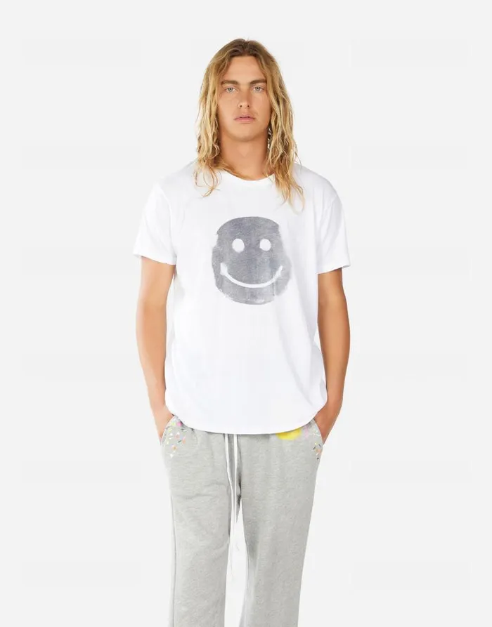 Sadler Spray Happyface White Men Lauren Moshi Tees