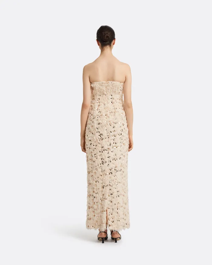 Safiyaa Beliz IvoryandGold Midi Dress Ivory and Gold Women Dresses