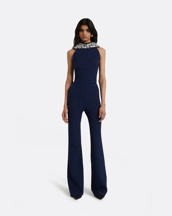 Safiyaa Jumpsuits Women Luna Maritime Embroidered Jumpsuit Maritime Blue