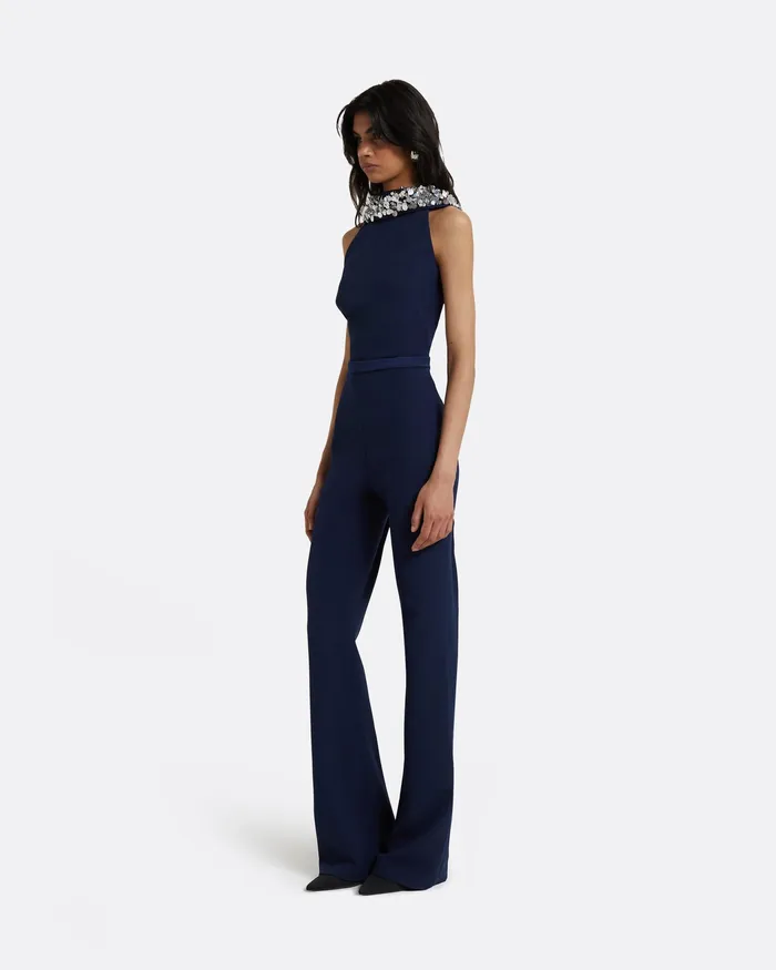 Safiyaa Jumpsuits Women Luna Maritime Embroidered Jumpsuit Maritime Blue