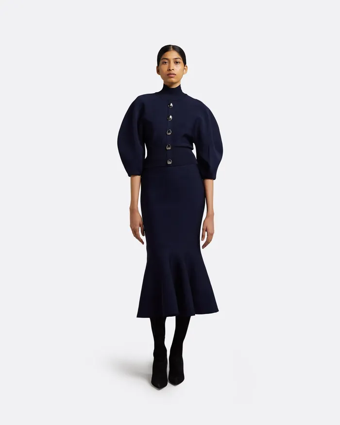 Safiyaa Tops Women Lena Navy Knit Top Navy