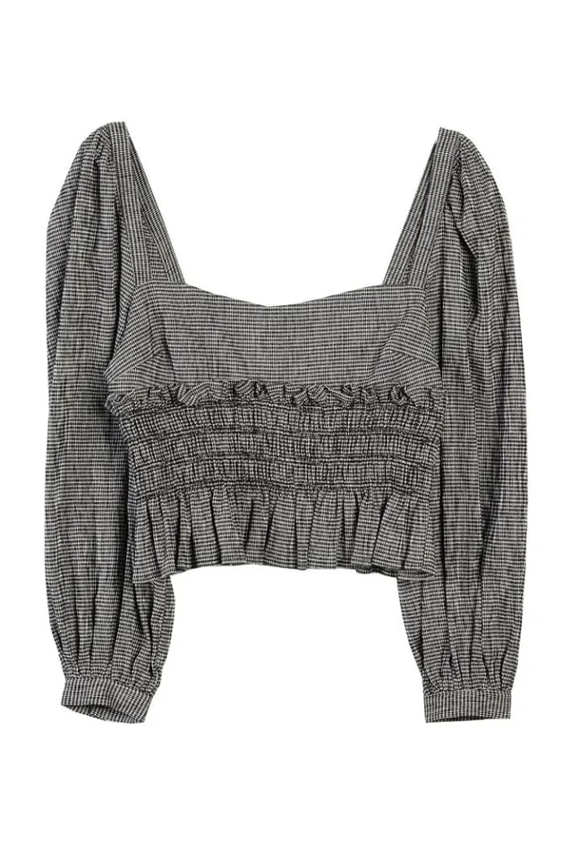 Sale Katina Top Gingham Women Ciao Lucia Long Sleeve Tops