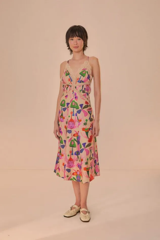 Sand Fairies Slip Midi Dress Women FARM Rio Midi Dresses