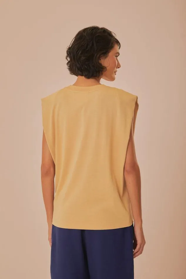 Sand Rio Shoulder Pad Organic Cotton TShirt Women FARM Rio Tshirts