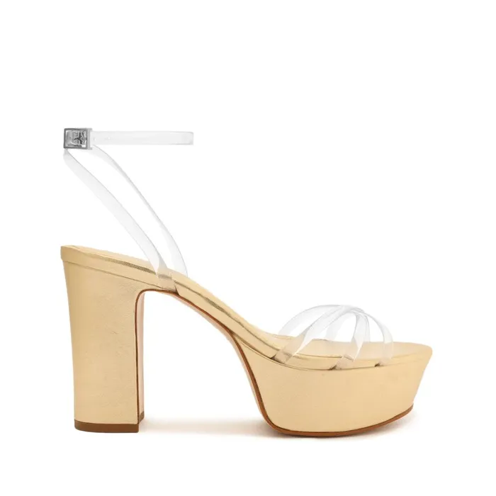 Sandals Amelia Platform Leather Sandal Gold Schutz Shoes Platforms
