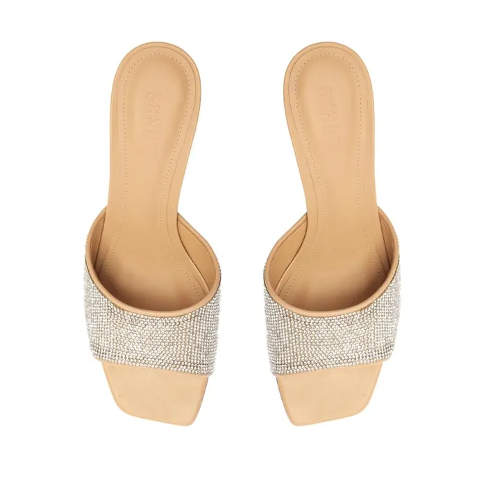 Sandals Dethalia Glam Mesh Sandal True Beige Schutz Shoes Mule