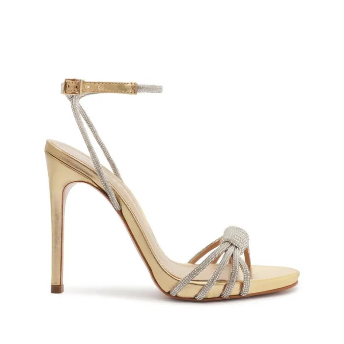 Sandals Jewell Metallic Nappa Leather Sandal Gold Schutz Shoes Stiletto Heels