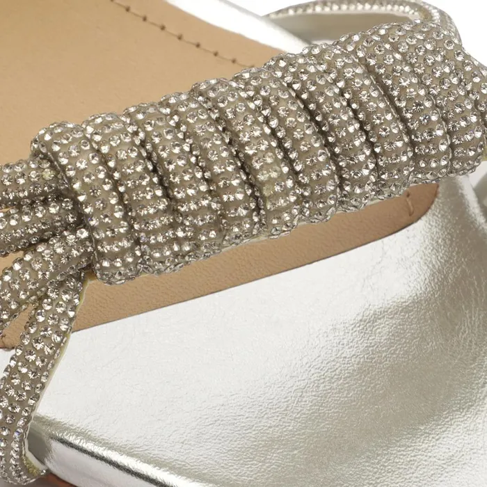 Sandals Jewell Metallic Nappa Leather Sandal Silver Schutz Shoes Stiletto Heels