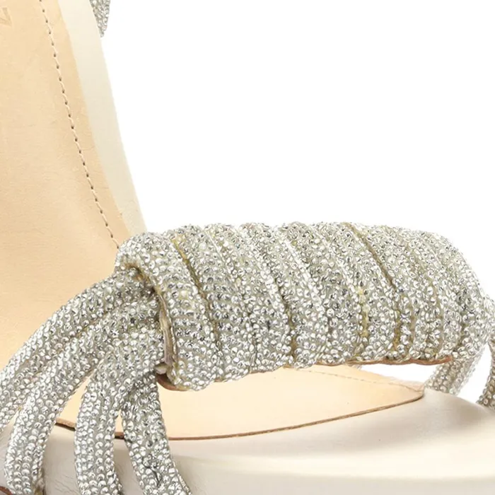 Sandals Jewell Nappa Leather Sandal Crystal Schutz Shoes Stiletto Heels