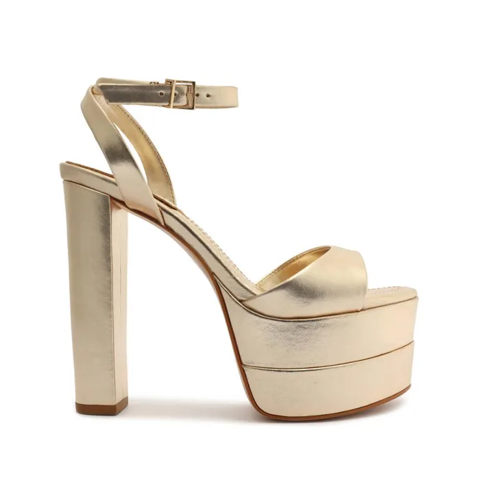 Sandals Kaila Platform Metallic Leather Sandal Gold Schutz Shoes Platforms