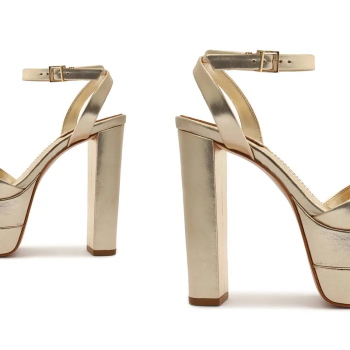 Sandals Kaila Platform Metallic Leather Sandal Gold Schutz Shoes Platforms