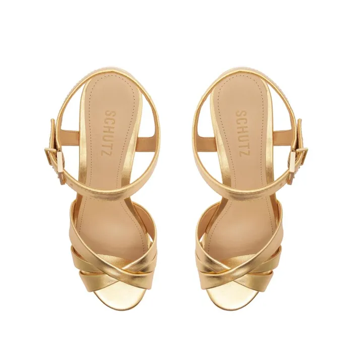 Sandals Keefa Cutout Metallic Leather Sandal Gold Schutz Shoes Platforms Sandals Keefa Cutout Metallic Leather Sandal Gold Schutz Shoes Platforms