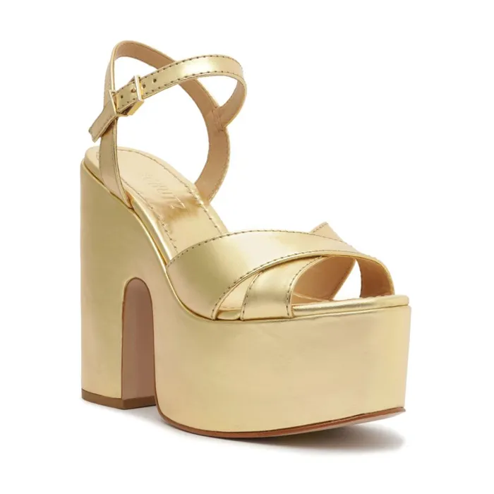 Sandals Keefa Gilded Cutout Metallic Leather Sandal Gold Schutz Shoes Platforms Sandals Keefa Gilded Cutout Metallic Leather Sandal Gold Schutz Shoes Platforms
