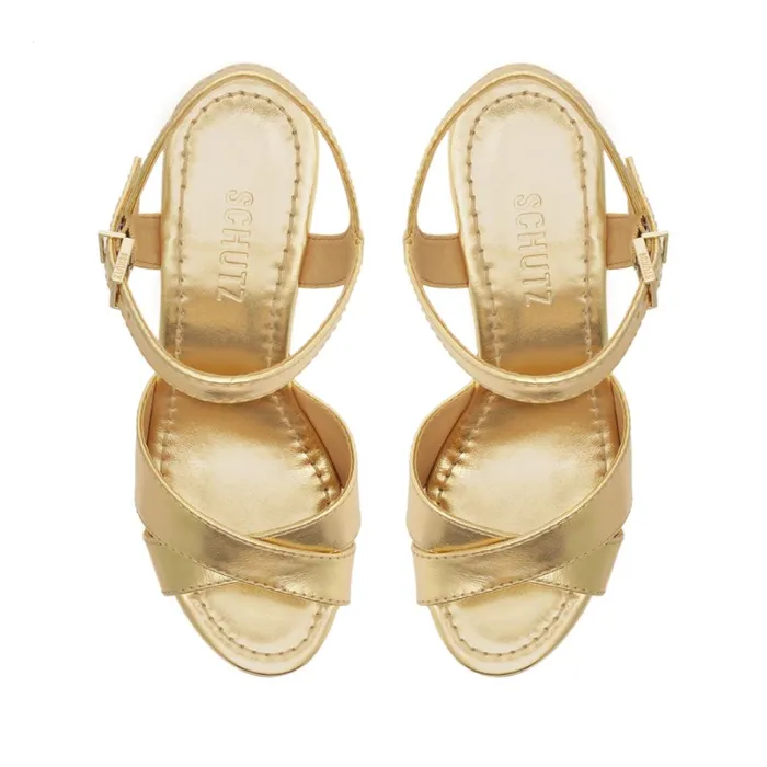 Sandals Keefa Gilded Cutout Metallic Leather Sandal Gold Schutz Shoes Platforms Sandals Keefa Gilded Cutout Metallic Leather Sandal Gold Schutz Shoes Platforms