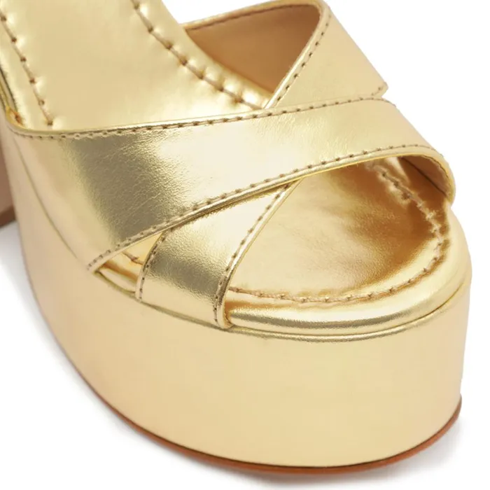 Sandals Keefa Gilded Cutout Metallic Leather Sandal Gold Schutz Shoes Platforms Sandals Keefa Gilded Cutout Metallic Leather Sandal Gold Schutz Shoes Platforms