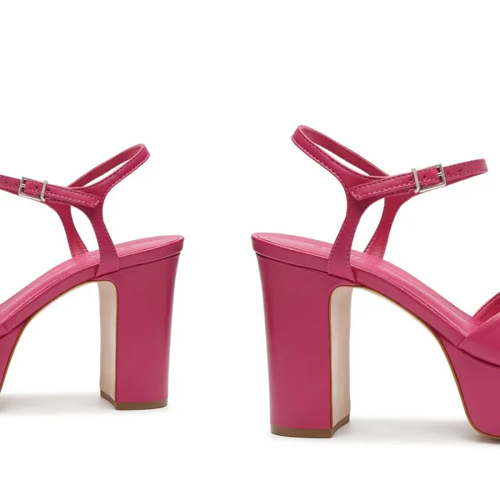 Sandals Keefa Nappa Leather Sandal Hot Pink Schutz Shoes Platforms