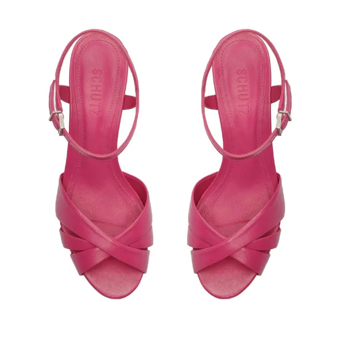 Sandals Keefa Nappa Leather Sandal Hot Pink Schutz Shoes Platforms