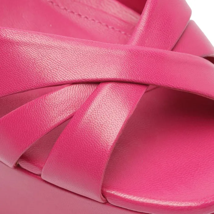 Sandals Keefa Nappa Leather Sandal Hot Pink Schutz Shoes Platforms
