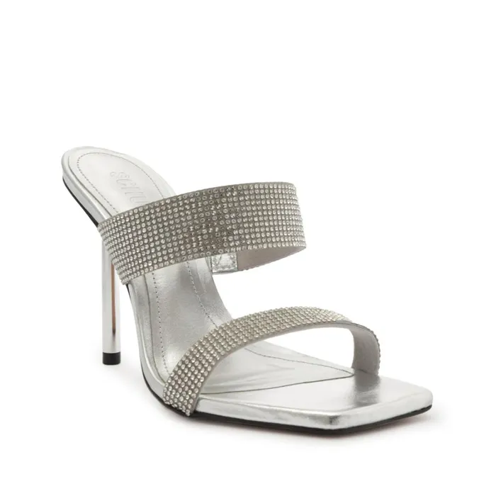 Sandals Liam Metallic Nappa Leather Sandal Silver Schutz Shoes Mule