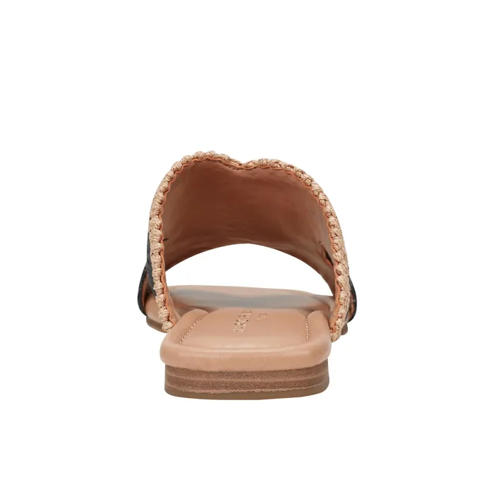 Sandals Marc Fisher Women Nashie Flat Sandal Black Raffia