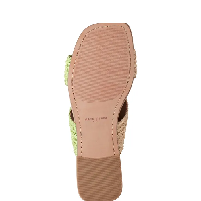 Sandals Navie Flat Sandal GreenNatural Raffia 8211 Marc Fisher Women