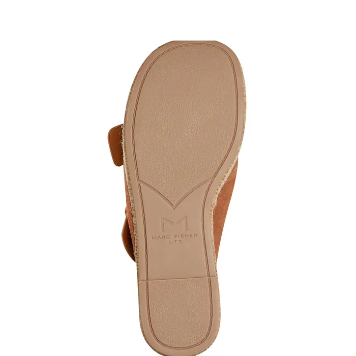 Sandals Palery Platform Buckle Slide Sandal Brown Leather Marc Fisher Women