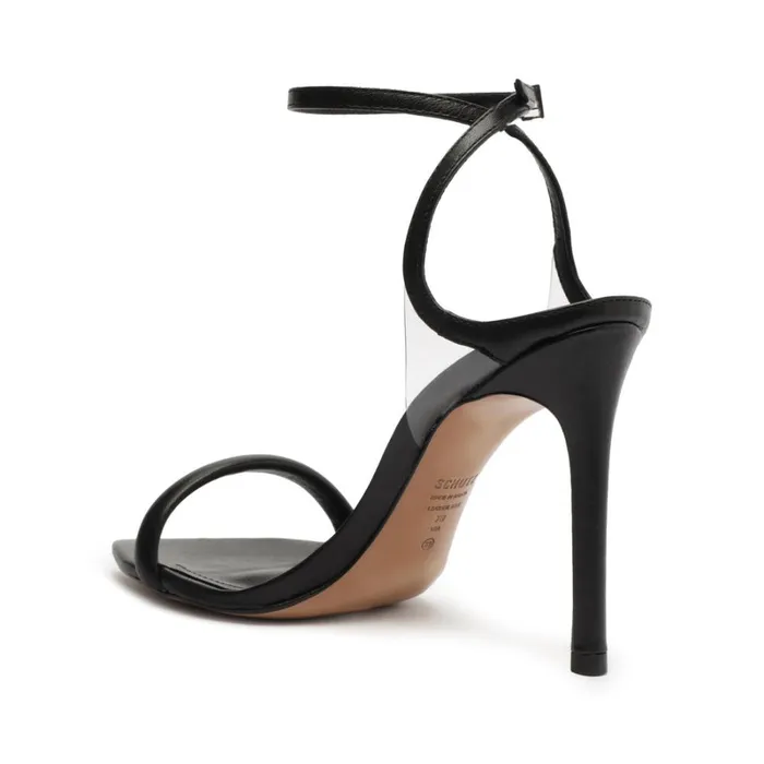 Sandals Pryia Leather Sandal Black Schutz Shoes Stiletto Heels