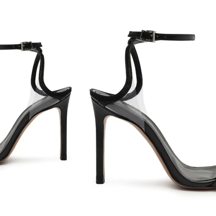 Sandals Pryia Leather Sandal Black Schutz Shoes Stiletto Heels