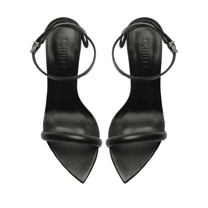 Sandals Pryia Leather Sandal Black Schutz Shoes Stiletto Heels